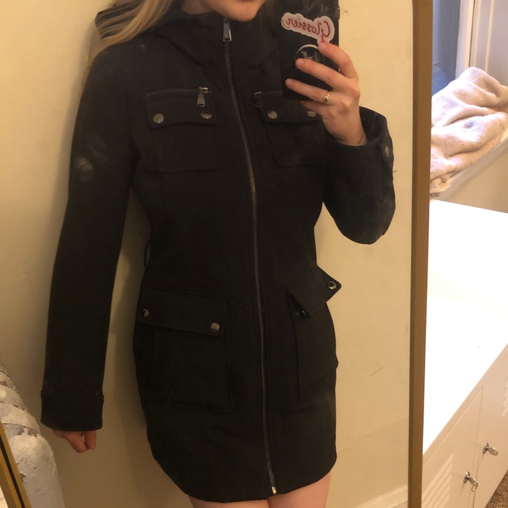 Michael kors jacket black waterproof trench